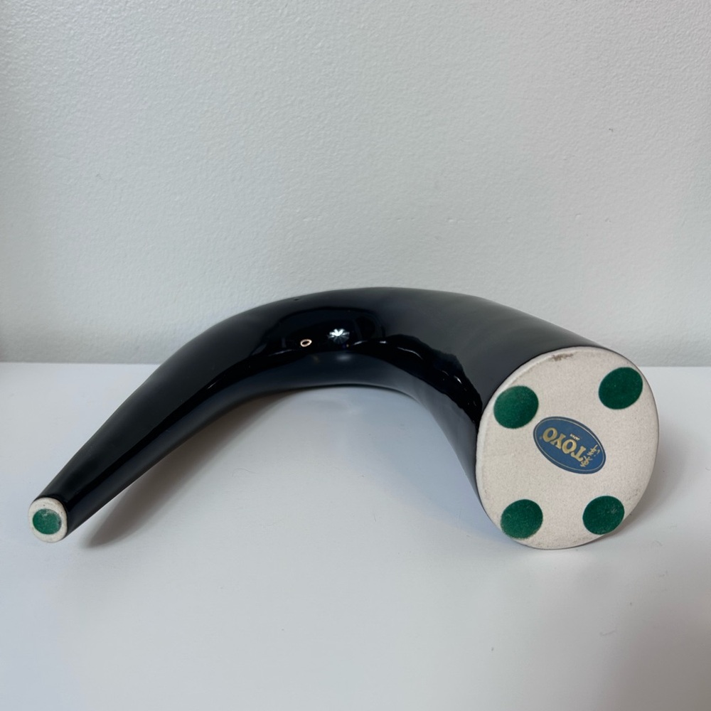 Vintage Toyo MCM Modernist Sculptural Black Ikebana Vase Japanese Style - Picture 9 of 9